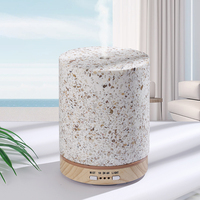 Diffuseur d'arômes en terrazzo avec base en bois véritable, diffuseur d'huile céramique ultrasonique de 200 ml, diffuseur d'huiles essentielles en terrazzo