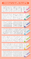 Papier à Graffiti de Grande Taille 3-M, Toile Créative à Colorier pour Artisanat, à Coller au Mur, Rouleau d'Images de Graffiti pour Enfants