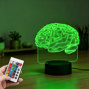 Lampe de bureau LED 3D en acrylique au design créatif, avec image 3D d'organes humains (cerveau, poumons), veilleuse - Product Image 3