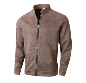 Slim Fit Round Neck Long Sleeve Stand Collar <b>Cardigan</b> Personality European and American Style Casual Jacket for Men - Product Image 2