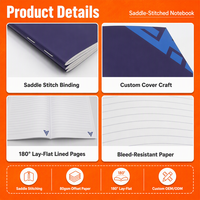 Carnet de notes personnalisé A4 grand format à spirale en papier couché, journal/agenda pour notes de réunion de bureau, logo personnalisé, vente en gros