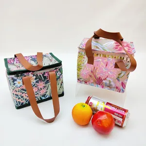 Custom small size waterproof lunch travel picnic cooler bag PP woven tote 6 can beer cooler bag