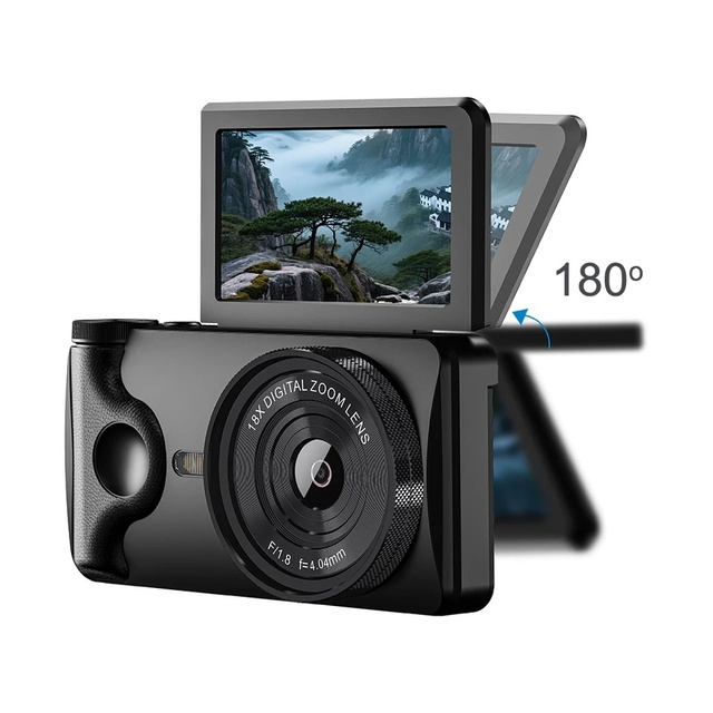 A66 Camera Retro Filters 3.0" Flip Screen 2000mAh Long Time Recording Time-lapse 4K Ultra Video Camera Vlog Trip