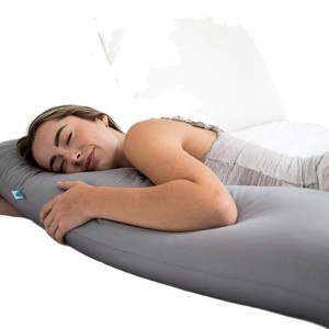 Oreiller en mousse à mémoire de forme oblong gris, multi-positions, pour le sommeil, soutien thérapeutique, pour salon et chambre à coucher - Product Image 5