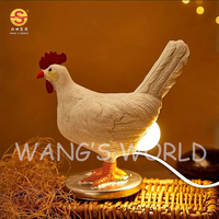 Haute qualité personnalisé résine poulet LED veilleuse drôle oeuf poussin lampe pour intérieur vacances décoration fêtes-alimentation USB