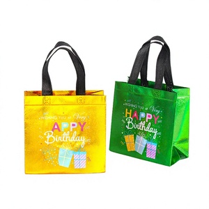 Eco Reusable Laser Non-woven Letter Luxury Birthday Gift Tote Shoulder <b>Handbag</b> Travel Gym Grocery Shopping <b>Medium</b> Size Custom - Product Image 4