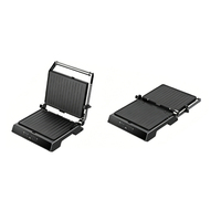 Presse à sandwich électrique domestique 4 tranches, machine à panini avec plaques amovibles, contrôle mécanique, revêtement antiadhésif, ouverture à 180°