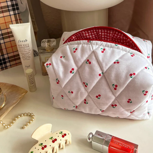 Neceser Floral hecho a mano lindo estético Rosa neceser flor coqueta accesorios bolsa de algodón <span class=keywords><strong>para</strong></span> mujer - Product Image 2