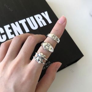 Dylam Teddy Bear Jewelry Sterling Adjustable <b>Stacking</b> Stamped 925 Fashion <b>Ring</b> Chunky <b>Rings</b> Dainty Blank <b>Silver</b> Plated Open - Product Image 2