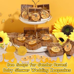 Bomboniere a Tema Ape per Baby Shower, Saponi Profumati Artigianali a Nido d'Ape con Confezione Regalo e Biglietti <span class=keywords><strong>di</strong></span> Ringraziamento per Decorazioni e <span class=keywords><strong>Regali</strong></span> <span class=keywords><strong>di</strong></span> Nozze - Product Image 4