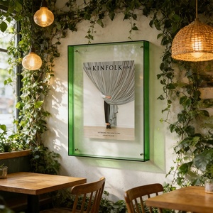 Cadre <span class=keywords><strong>photo</strong></span> minimaliste 30x40cm, écologique, double face, acrylique translucide, flottant, pour montage mural - Product Image 3