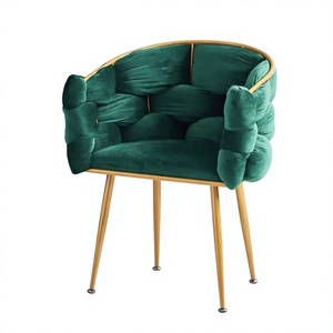 Sillón de Diseño Moderno y Lujoso para Sala de Estar, Muebles para el Hogar, Sofá con Base de Metal, Silla de Terciopelo - Product Image 1