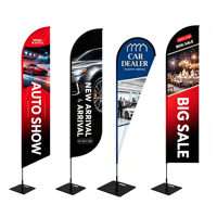 Drapeau de plage personnalisé en polyester, bannière publicitaire extérieure imprimée numériquement, drapeau d'affichage pour événements et promotion en magasin