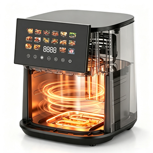Friteuse à air Anbolife <span class=keywords><strong>8L</strong></span> avec fenêtre visible, en acier inoxydable, écran tactile numérique, 16 menus prédéfinis, four à air chaud antiadhésif, OEM - Product Image 1