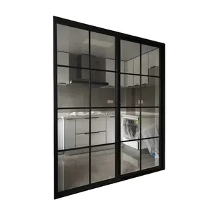 Di alta qualità vendita calda di vetro moderno porte interne in alluminio stile francese porte del bagno interno