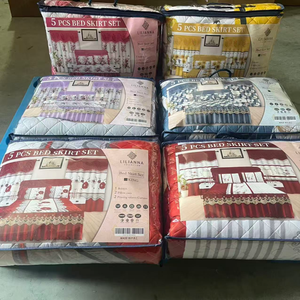 Completo set letto stile americano: <span class=keywords><strong>copriletto</strong></span>, tende, federe e gonna letto con stampa in pizzo per camera da letto - Product Image 1