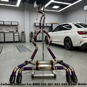 ระบบท่อไอเสียแบบเต็มระบบ Vortex Sport Sound Tuning สีม่วงไทเทเนียม สำหรับ BMW M340i M440i G20 G22 ปี 2021-2025 พร้อมวาล์วควบคุมเสียงแบบ Racing Valvetronic - Product Image 1