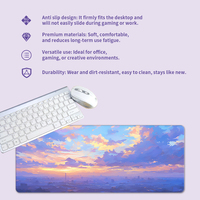 Alfombrilla grande para teclado y ratón de ordenador con base antideslizante, alfombrilla de escritorio con borde cosido para oficina en casa y trabajo de juego en Stock