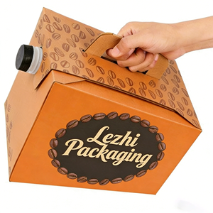 Kotak Kopi Bawa Pulang Custom Cater <span class=keywords><strong>Tek</strong></span> 160 oz dari Kertas Hitam, Wadah Kopi Panas, Kotak Kemasan Kopi dengan Katup Dispenser Cairan - Product Image 2