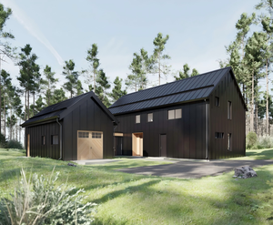 Casa Prefabricada <span class=keywords><strong>de</strong></span> Lujo Escandinava con Doble Módulo <span class=keywords><strong>de</strong></span> Acero Ligero y Revestimiento <span class=keywords><strong>de</strong></span> Madera Negra - Product Image 2