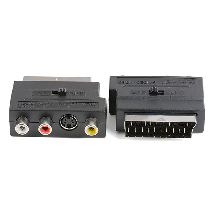 Adattatore cavo RGB da RCA a Scart a 21 Pin per connettore Audio Video AV per Scart a 3RCA