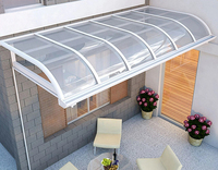 Auvent motorisé en aluminium imperméable pour terrasse, auvent de patio, parasol, abri solaire, auvent incurvé, gazebo durable, résistant au vent, pour balcon