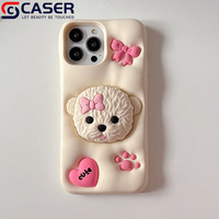 Coque de téléphone invisible avec nœud papillon 3D super mignon, coque en silicone souple créative avec cordon pour iPhone 16 Pro et 15 pour filles