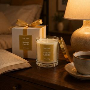 Bougie parfumée de luxe en verre avec boîte cadeau 6,5 oz 200 g Aromathérapie Décoration d'intérieur - Product Image 3