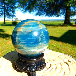 Cristaux rares et charmants de 6,5 à 7 cm, cristaux colorés, cadeaux de vacances, cristal lustré, pierres décoratives modernes, sphère d'onyx bleu - Product Image 5