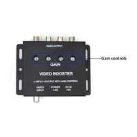 Araç Video Ayırıcı 1 giriş 4 çıkış RCA AV Amplifikatörü ve Araç SUV için Video Sinyali Güçlendirici Kompozit Video Dağıtım GainControl