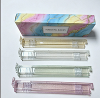 Poussoir de tuiles de mahjong multicolores style américain, ensemble de règle de poussée transparente et portable pour le jeu de mahjong