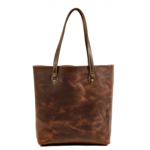 logotipo personalizado hecho de cuero bolso de hombro bolso bolsa de lujo de cuero de Caballo Loco mujer bolsa - Product Image 1
