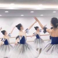 Costume de danse de ballet pour filles de taille moyenne et grande, compétition de danse, jupe bouffante en fil doux, jupe longue en soie/coton