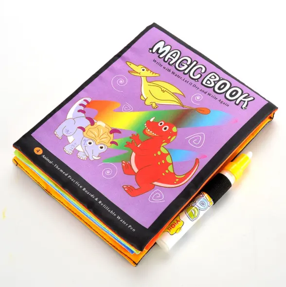 Livro de colorir mágico para crianças, livro de atividade com muitos dinossauros para colorir e escrita