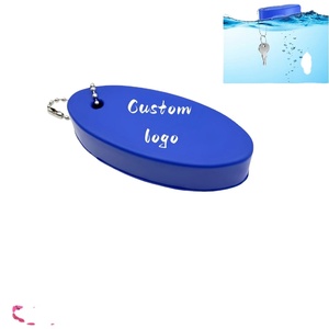 Porte-clés flottant bleu personnalisé avec logo, porte-clés ovale marin, porte-clés flottant pour la pêche, le surf, la navigation, les activités de plein air - Product Image 1