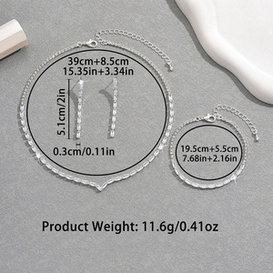 Set di Collana, <span class=keywords><strong>Orecchini</strong></span> e Bracciale Punk in Lega con Pietre Naturali Scintillanti, Stile Europeo-Americano - Lusso Femminile JOYE - Product Image 4