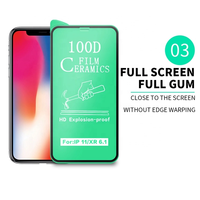 Protection d'écran en céramique 100D anti-casse à colle intégrale pour iPhone – Plusieurs modèles disponibles en usine