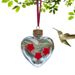 야외 정원 허밍 새 피더 사랑 모양의 교수형 유리 병 벌새 물 새 피더 3 먹이 포트 - Product Image 2