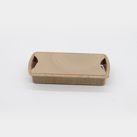 Plateau de bureau en plastique, œillets rectangulaires, anti-poussière, 1 pièce, Grain de bois, couverture pour trou de câble
