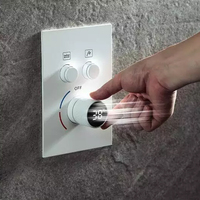Laiton deux fonctions blanc douche inverseur vanne salle de bain douche mitigeur LED affichage numérique mitigeur