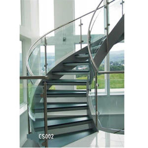 Diseño de <span class=keywords><strong>Escalera</strong></span> Interior de Lujo para Villa de Alta Calidad, <span class=keywords><strong>Escalera</strong></span> de Vidrio Curvo, Precios de Escaleras en Espiral - Product Image 5