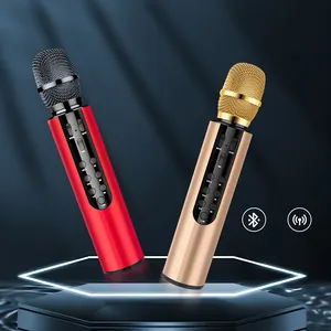 Meilleur microphone sans fil à condensateur Microphone karaoké portable avec haut-parleur pour téléphone portable