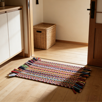 Tapis en coton tissé à la main indien pour salon, chambre à coucher, chevet, maison, maison d'hôtes, jeté décoratif, lavable en machine, personnalisable