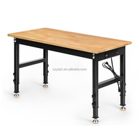 Banc de travail robuste pour garage et atelier, réglable en hauteur, avec plateau en bois, personnalisable OEM/ODM/OBM, avec panneau perforé et tiroirs