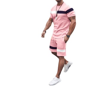 Truen 2023 nuovo Design <span class=keywords><strong>abbigliamento</strong></span> <span class=keywords><strong>estivo</strong></span> da <span class=keywords><strong>uomo</strong></span> manica corta sportivo <span class=keywords><strong>Casual</strong></span> Set Ebya Patchwork striscia girocollo tuta da <span class=keywords><strong>uomo</strong></span> - Product Image 6