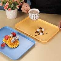 Plateau de service durable et écologique en paille de blé et plastique PP non toxique, grande taille 9/12/15 pouces, pour la restauration et l'hôtellerie, vente en gros usine