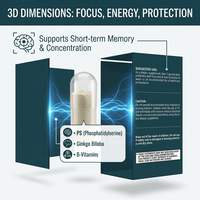 Private Label Brain 3D Memory Capsules met Fosfatidylserine & Koffievruchtextract voor Cognitieve Ondersteuning OEM ODM