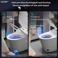 WC intelligent électrique de luxe avec bidet intégré, certifié CE, fonctionnement automatique, cuvette en céramique monobloc