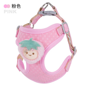 Pineapple Pattern Dog Harness and Leash Set Breathable Adjustable Pet Vest Harness Cartoon Puppy Walking Outfit - Product Image 6