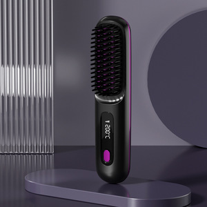 Produits pour la maison intelligente : Lisseur sans fil, peigne chauffant professionnel pour lisser les cheveux, fer à lisser ionique - Product Image 5